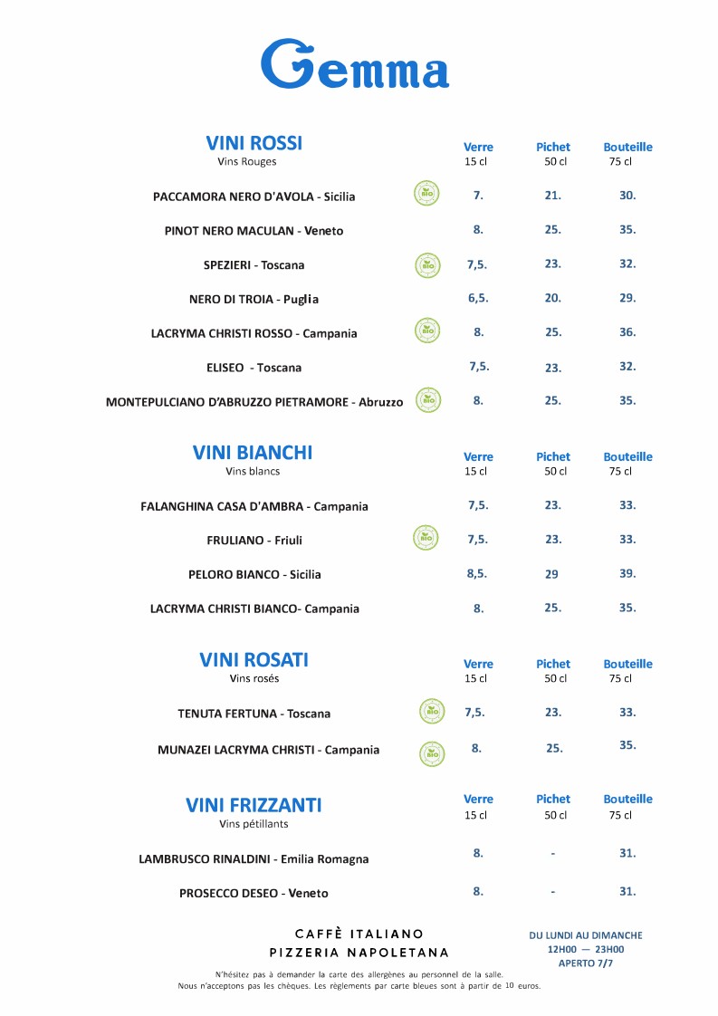 Pizzeria Gemma. menu 4