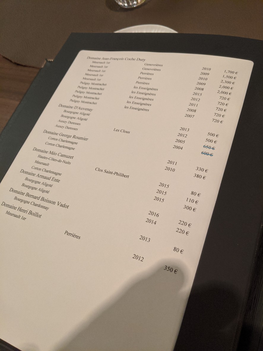 Étude Paris menu 1