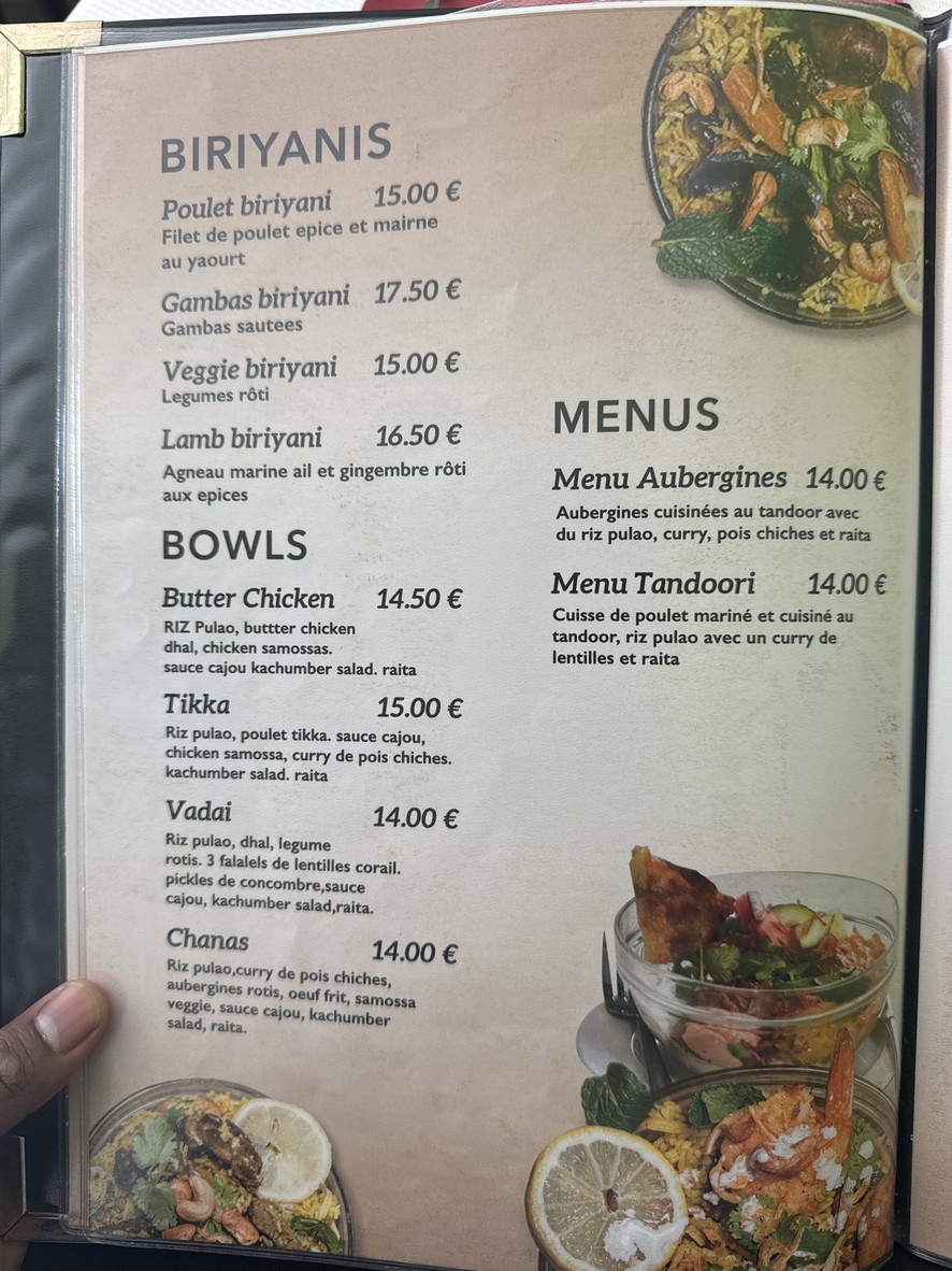Indian Villa menu 2