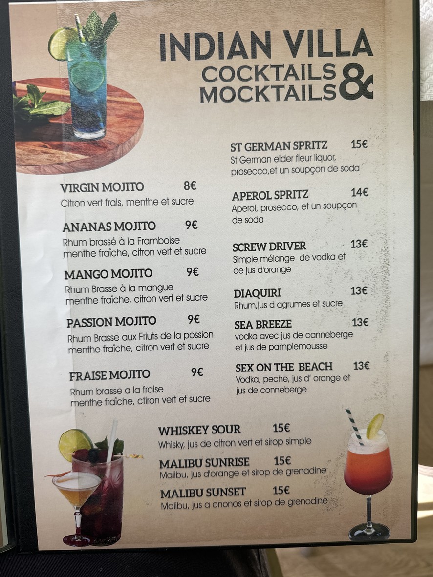 Indian Villa menu 3