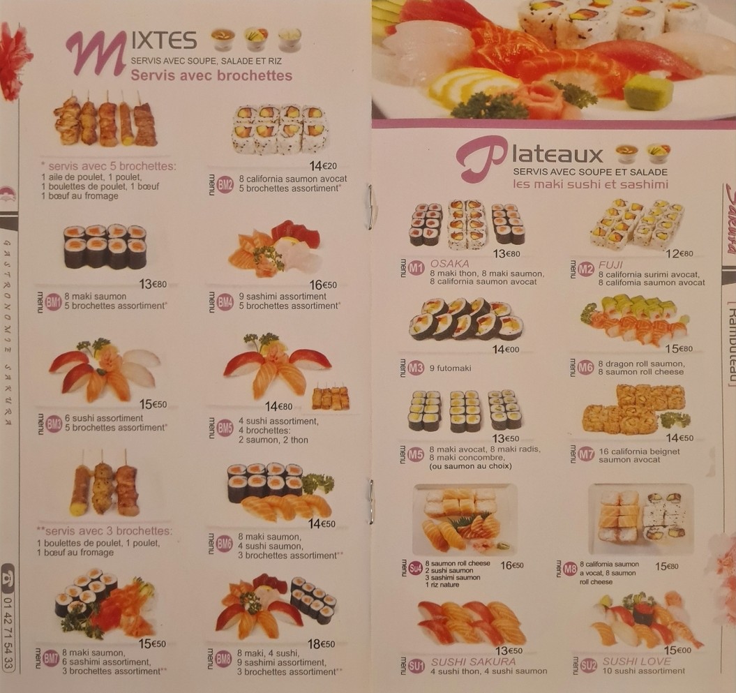 Sakura menu 2