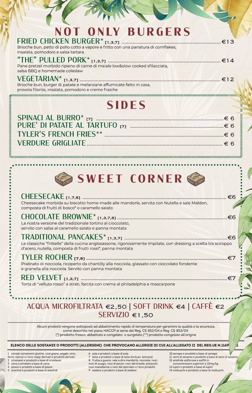 Tyler Ponte Milvio menu 3