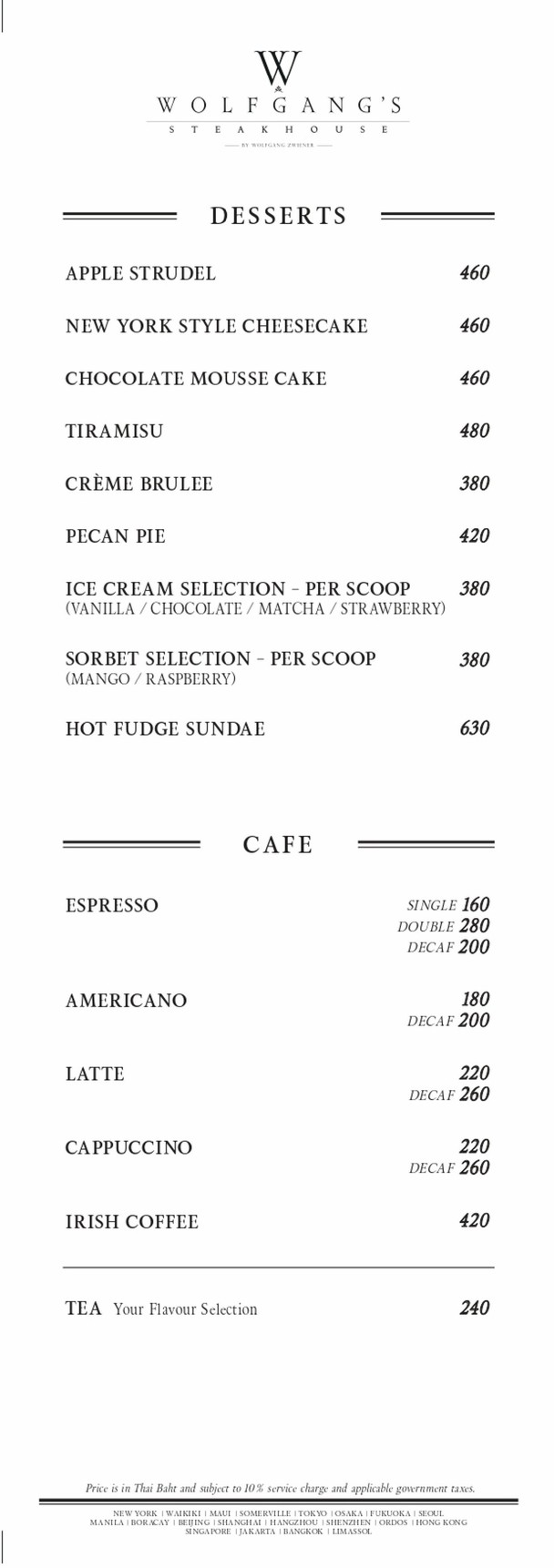 Wolfgang's Steakhouse Bangkok menu 2