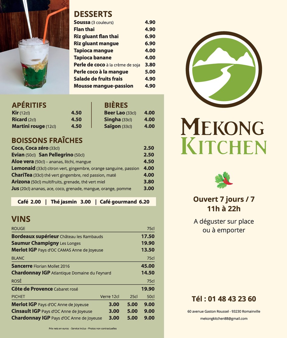 Mekong Kitchen menu 2