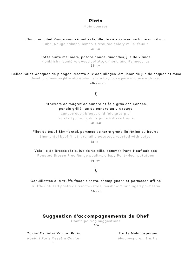 Café de l’Homme menu 2