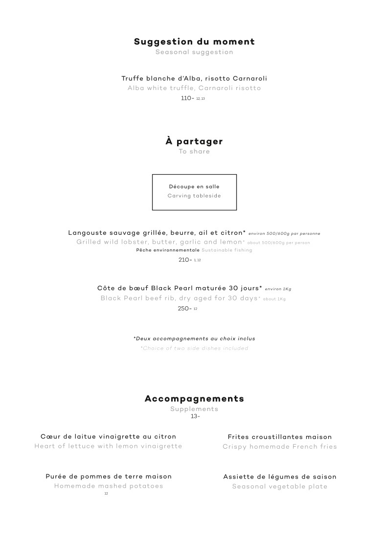 Café de l’Homme menu 3