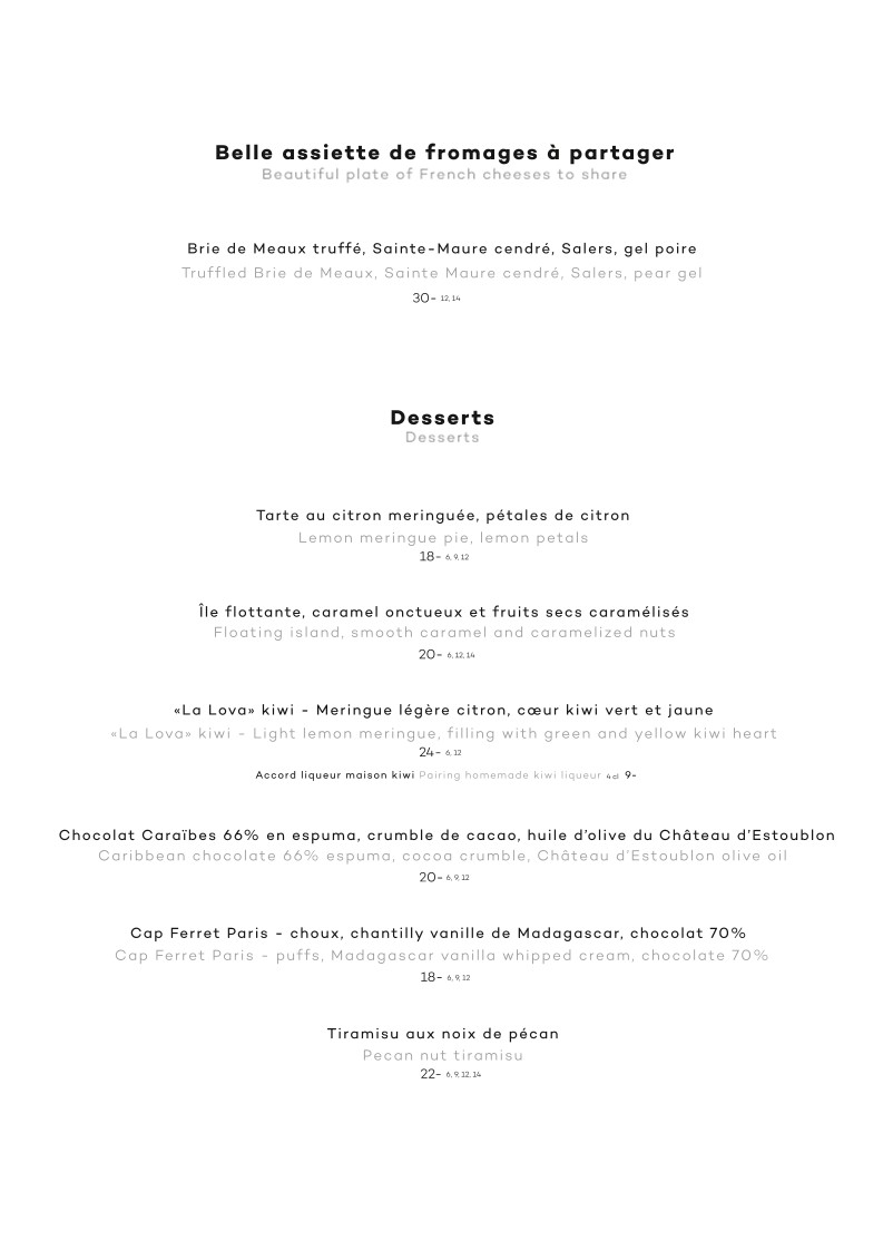 Café de l’Homme menu 4