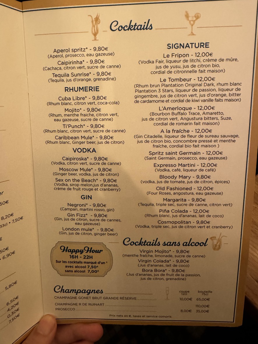 La Parenthèse menu 2