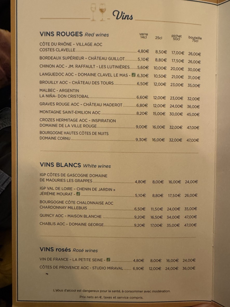 La Parenthèse menu 4