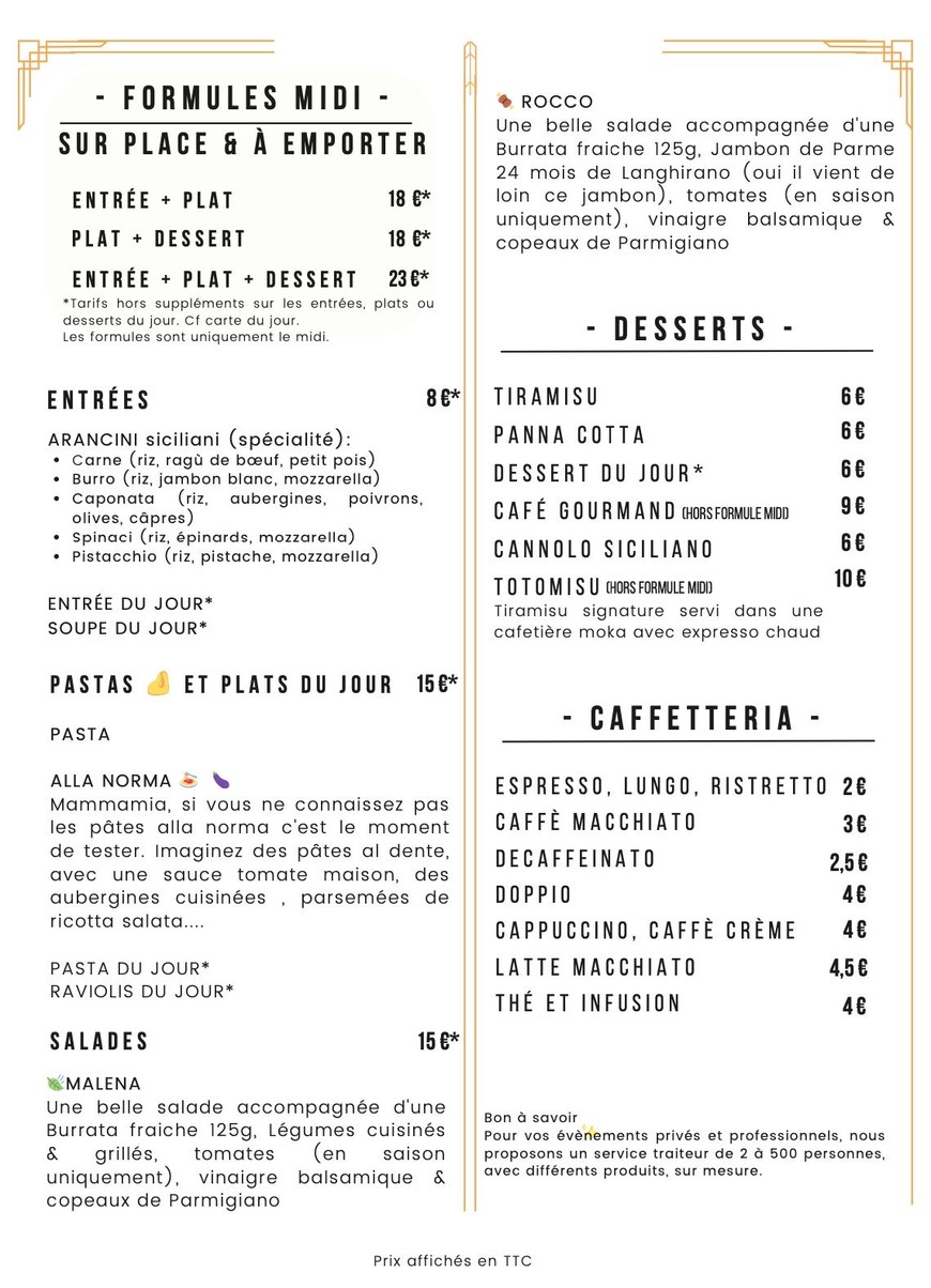 Cuccagna menu 1