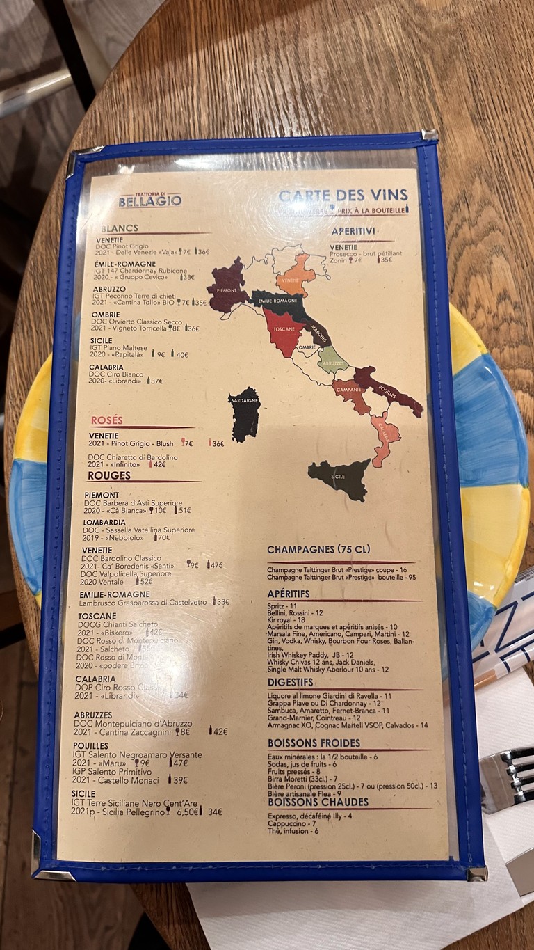 La Trattoria di Bellagio menu 2