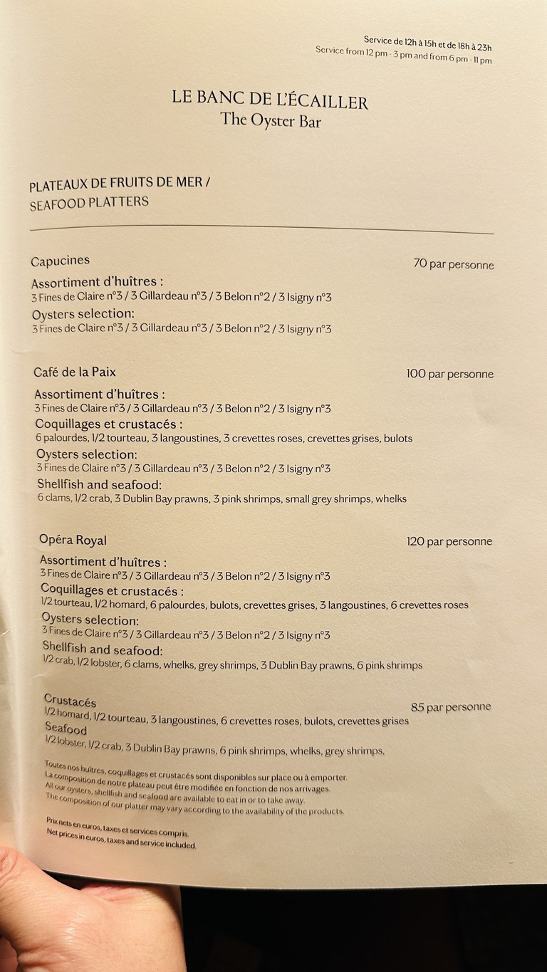 Café de la Paix menu 1