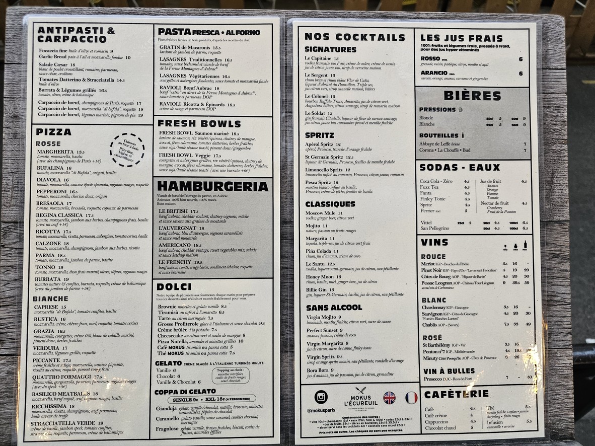 Mokus l'Écureuil menu 1