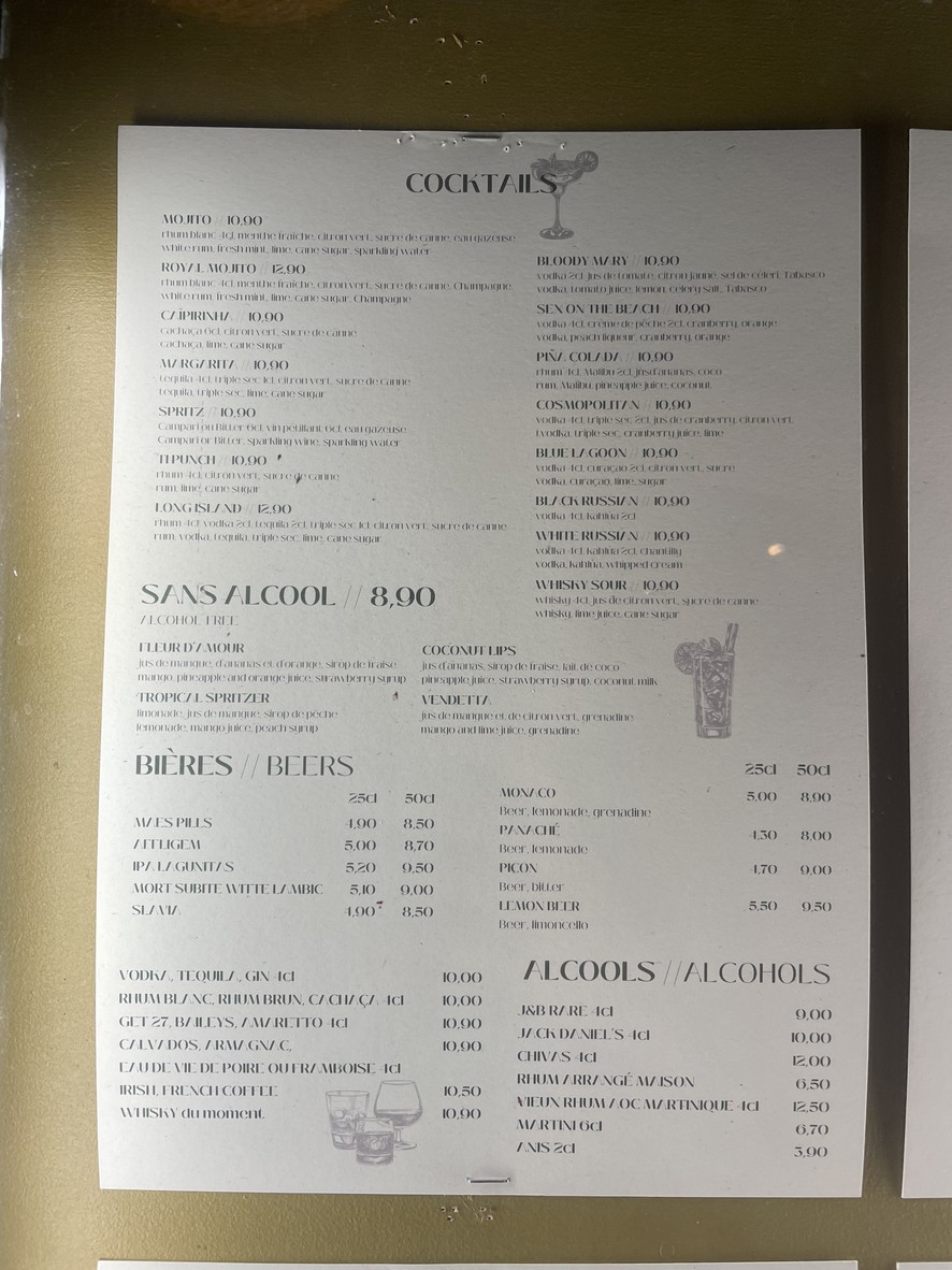 Au Rendez-Vous des Amis menu 3