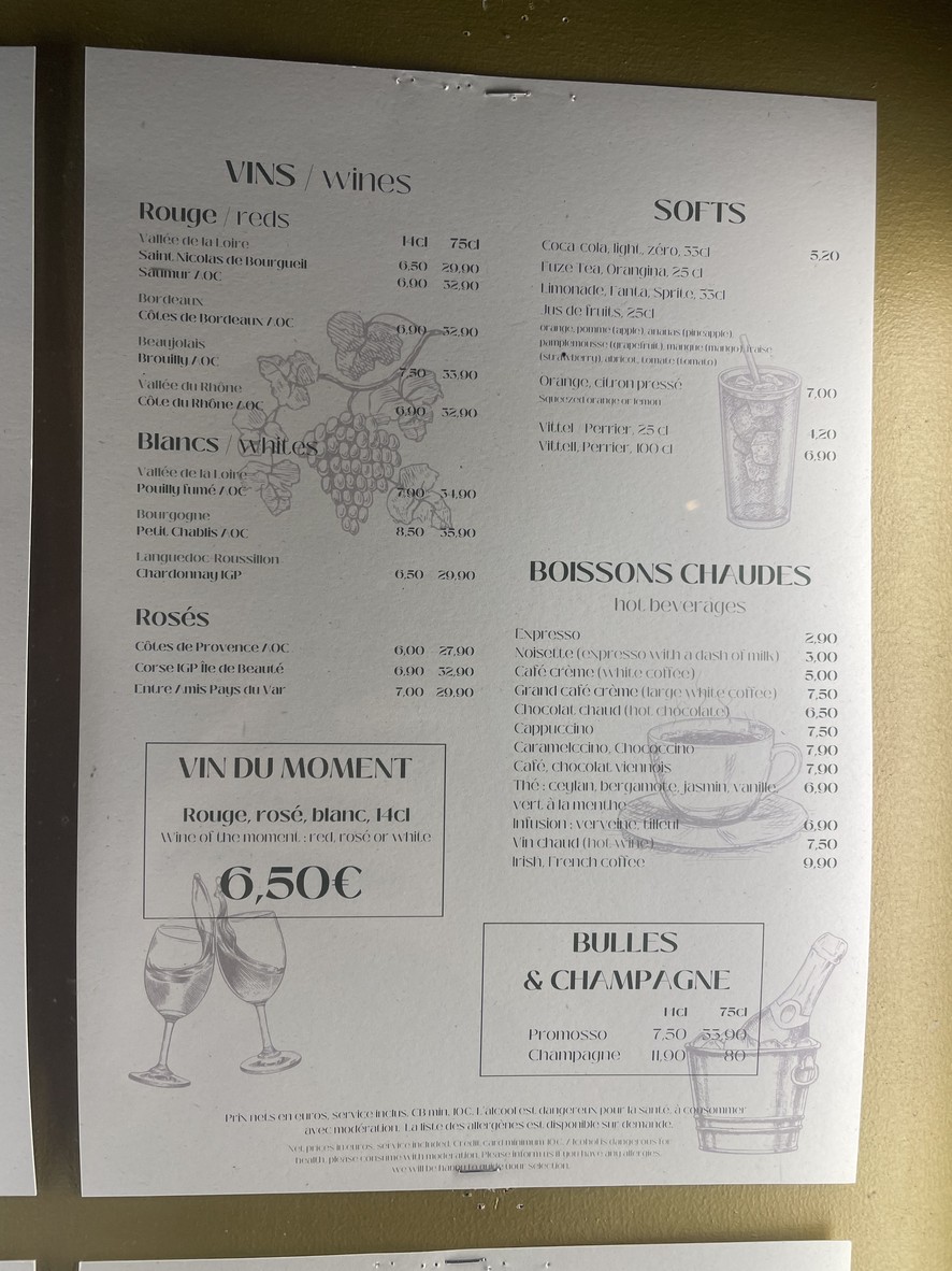 Au Rendez-Vous des Amis menu 4