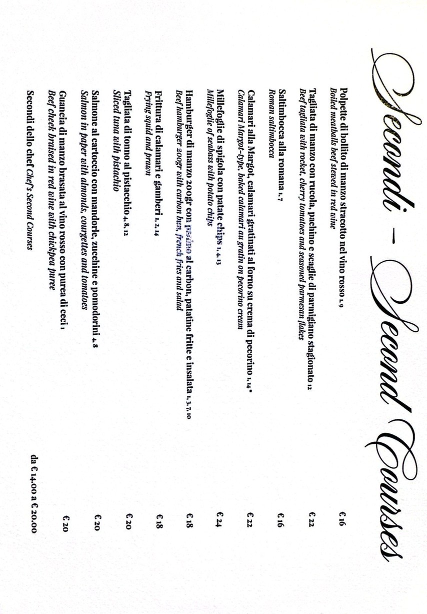 Margot - Ristorante Prati menu 3