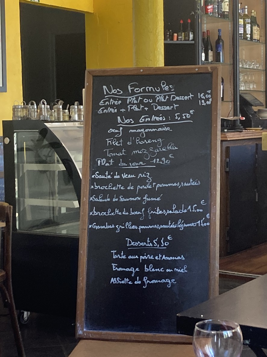 Le Dampierre menu 1