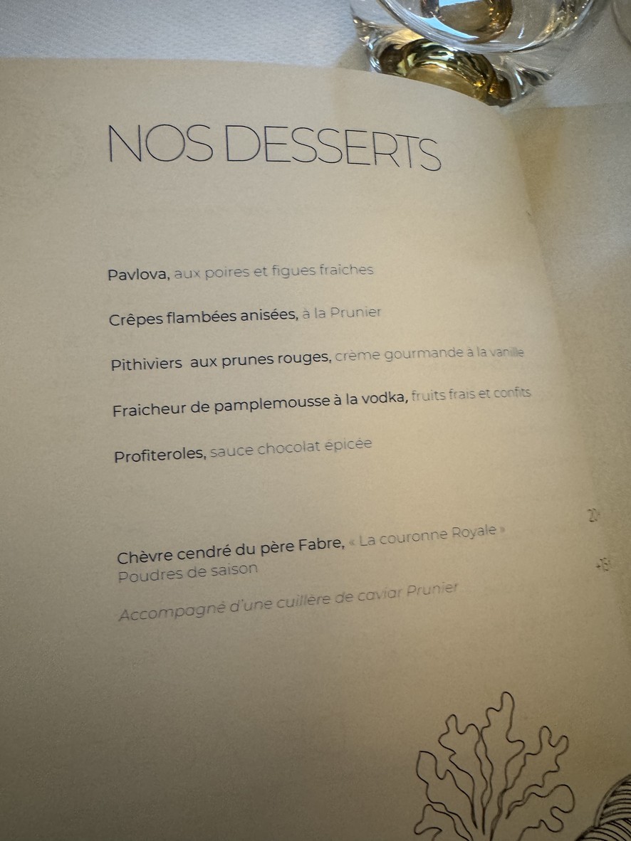 Prunier menu 8