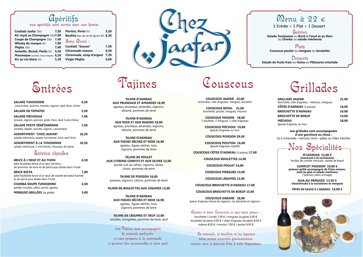 Chez Jaafar Restaurant menu 1