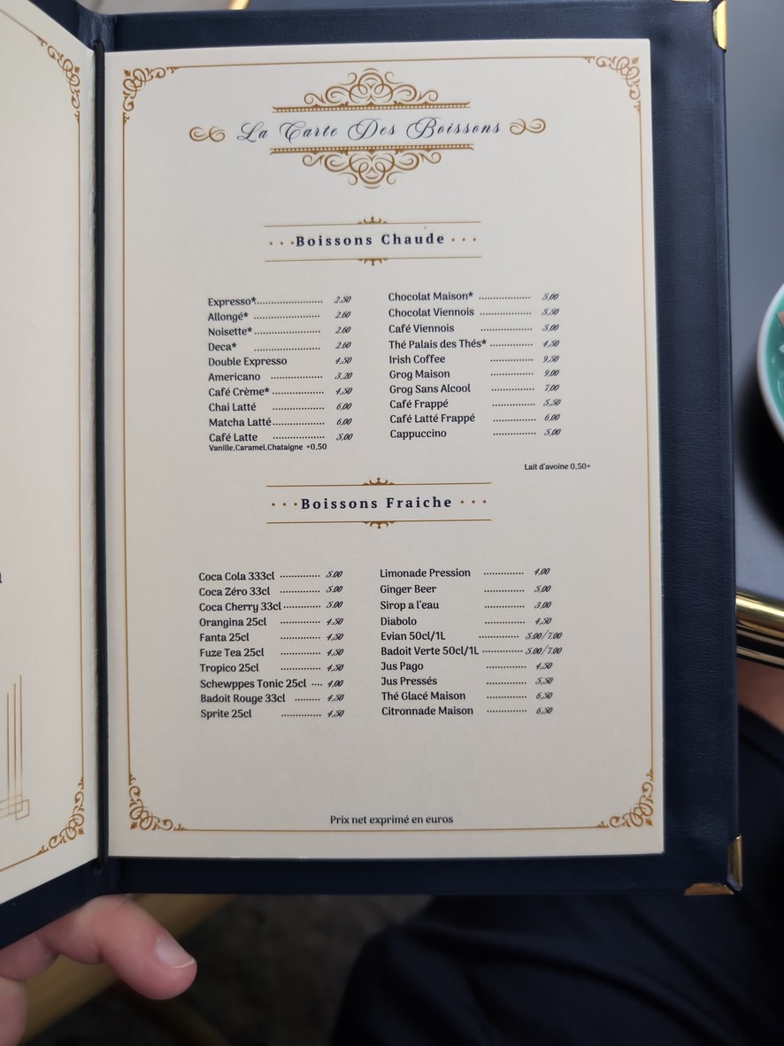 L’orient express menu 4