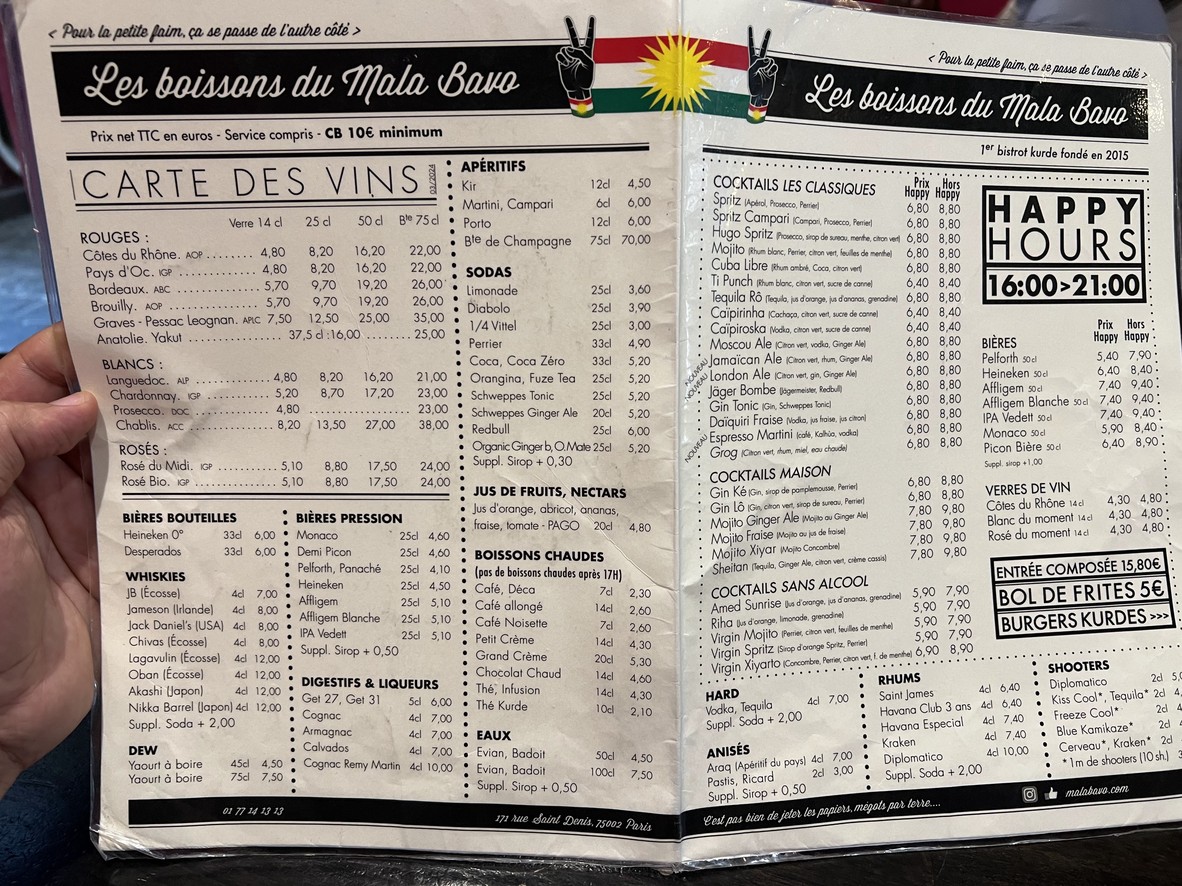 Mala Bavo menu 2