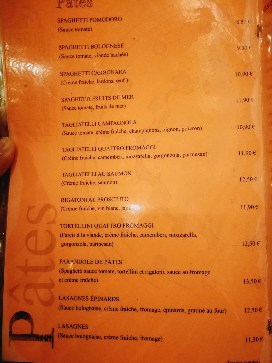 Pizza Pernety menu 2