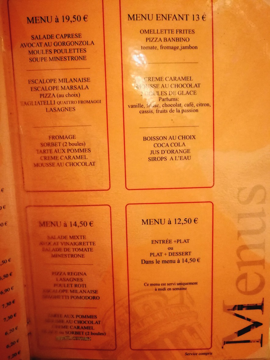 Pizza Pernety menu 3