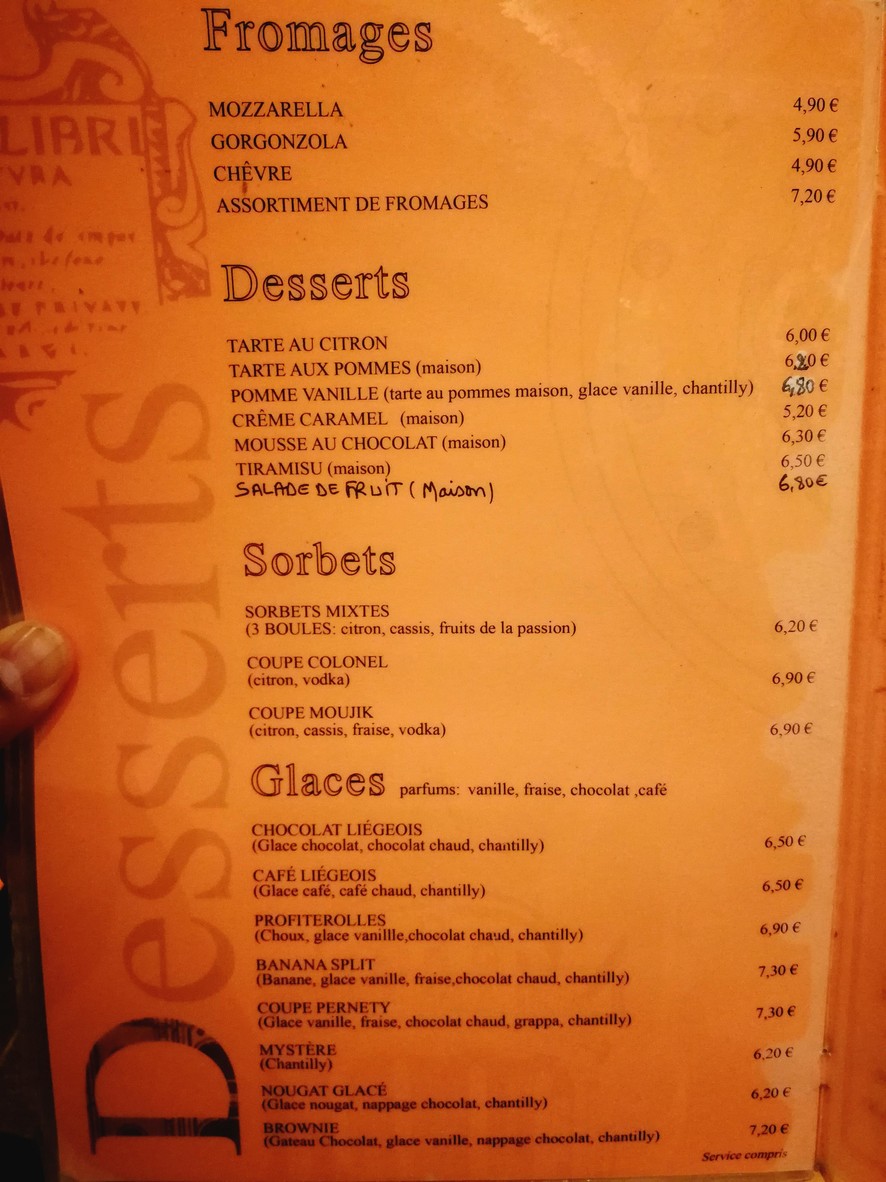 Pizza Pernety menu 4