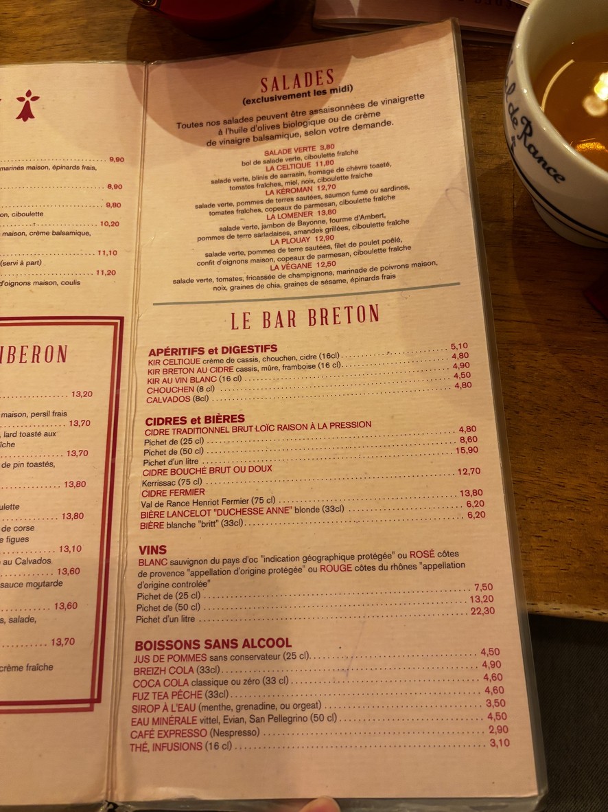 Crêperie de Quiberon menu 2