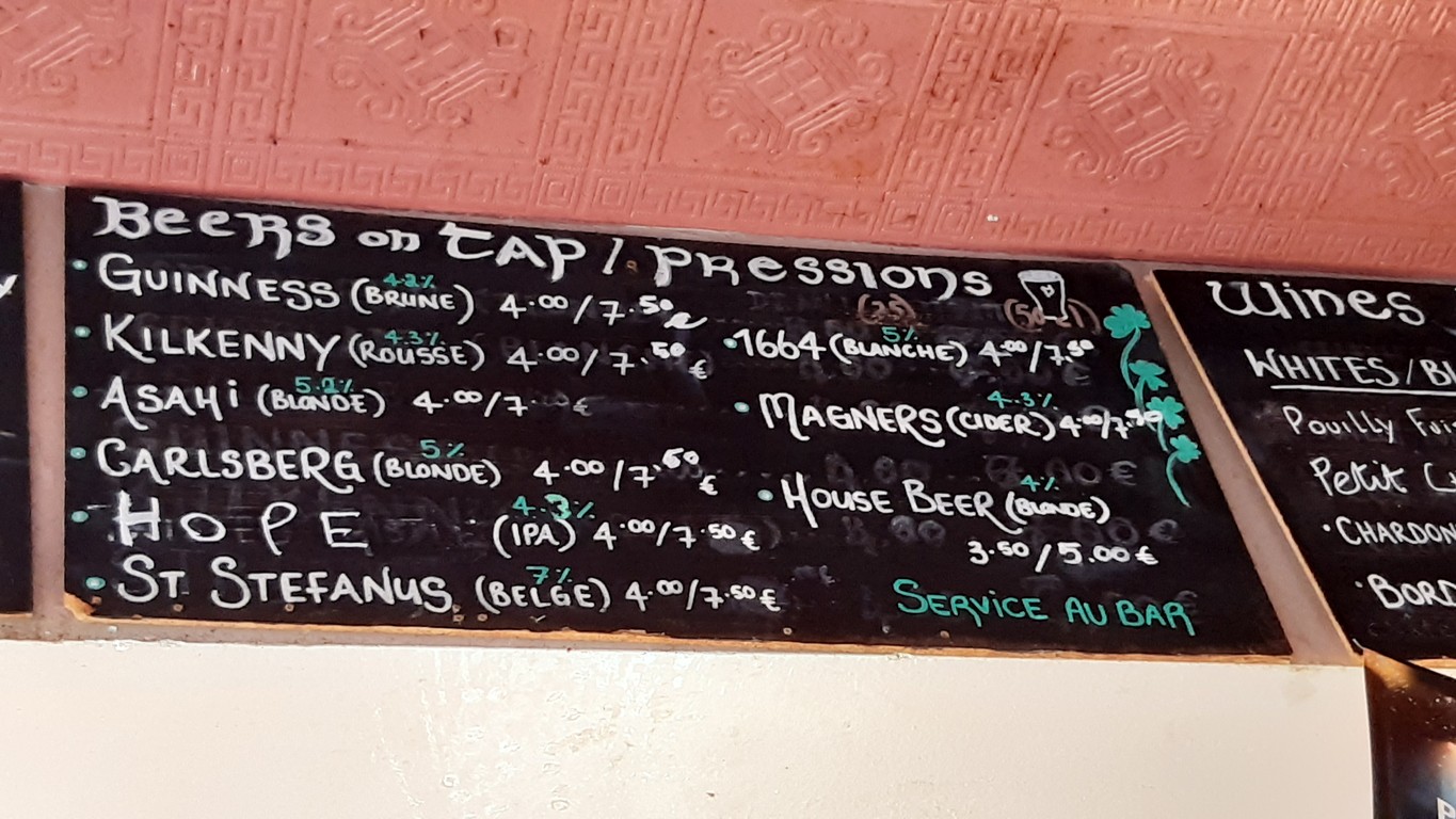 The Cork and Cavan menu 2