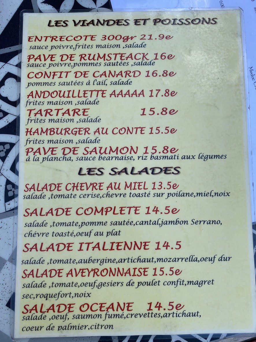 Cave La Bourgogne menu 2