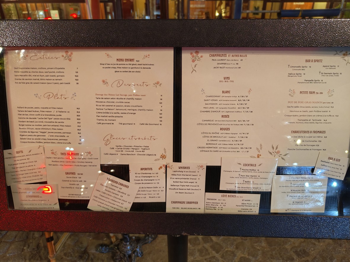 La Maison menu 1