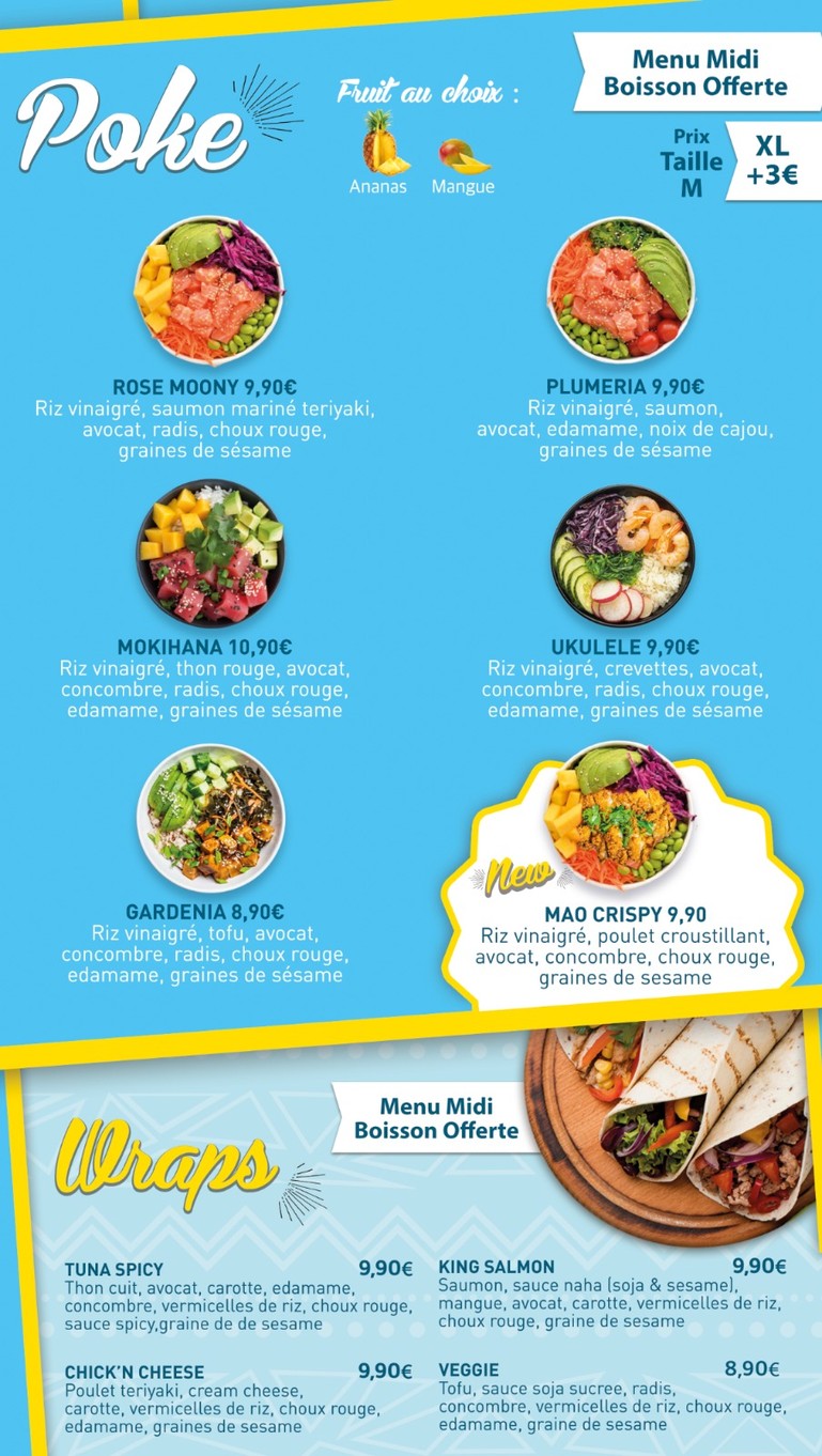 WANNA - Poke x Sushi menu 1