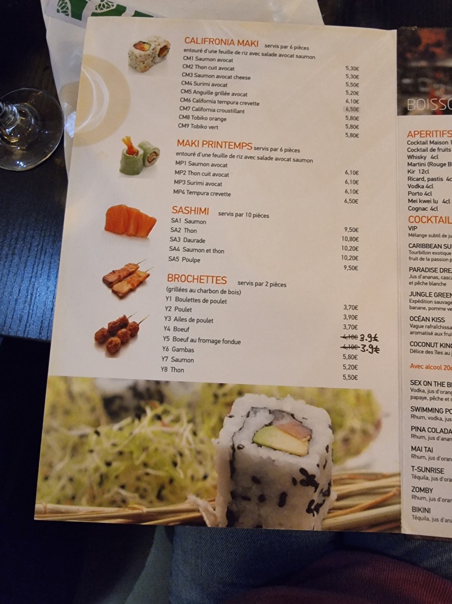 Sushi Do boulogne billancourt menu 4