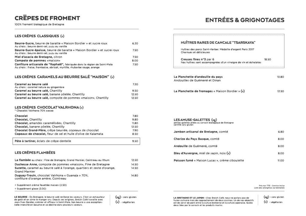 Breizh Café menu 1