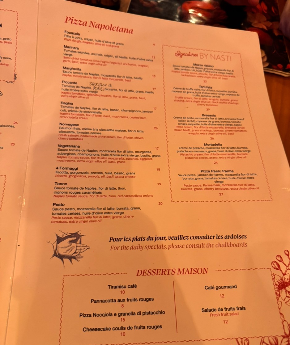 La Brasserie Italienne menu 2