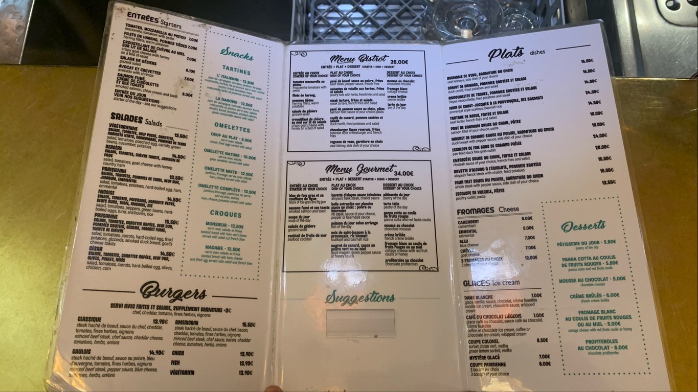 Brasserie la Roseraie menu 2