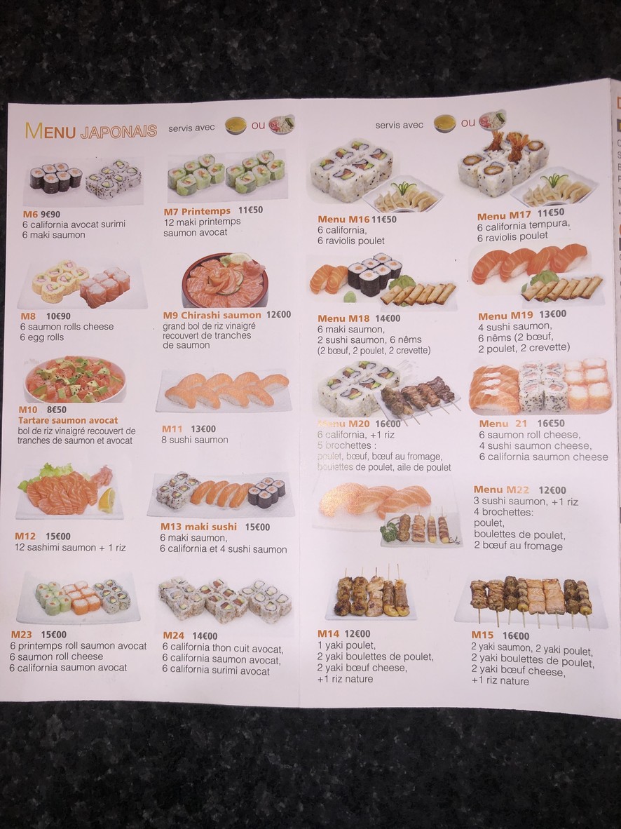 Resto D'Asie Miao menu 3