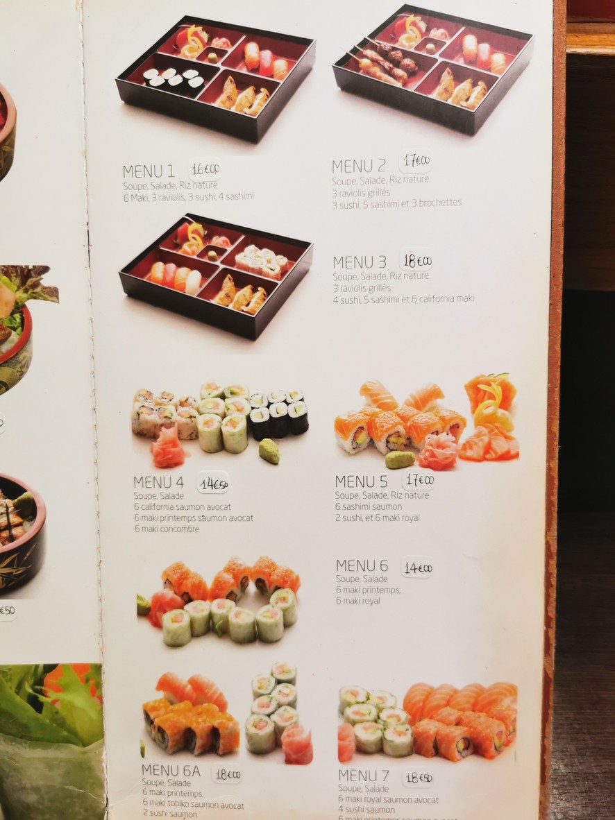Soleil Levant menu 3