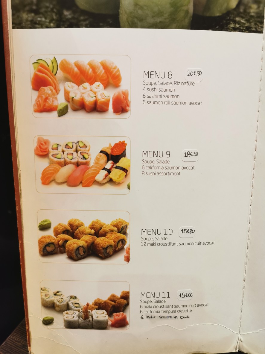 Soleil Levant menu 4