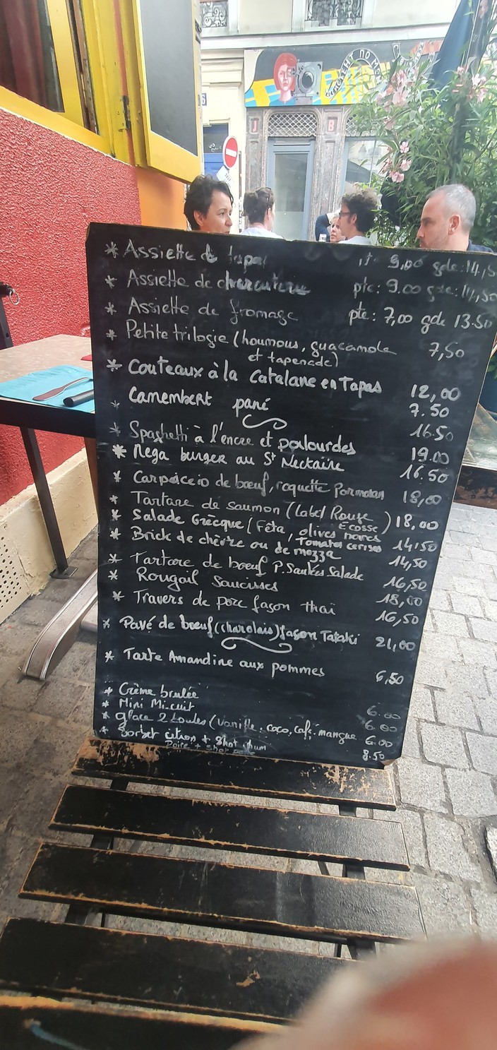 Dixième Degré menu 1
