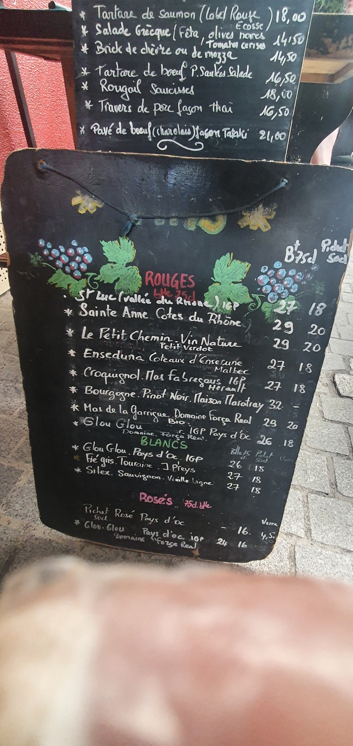 Dixième Degré menu 2