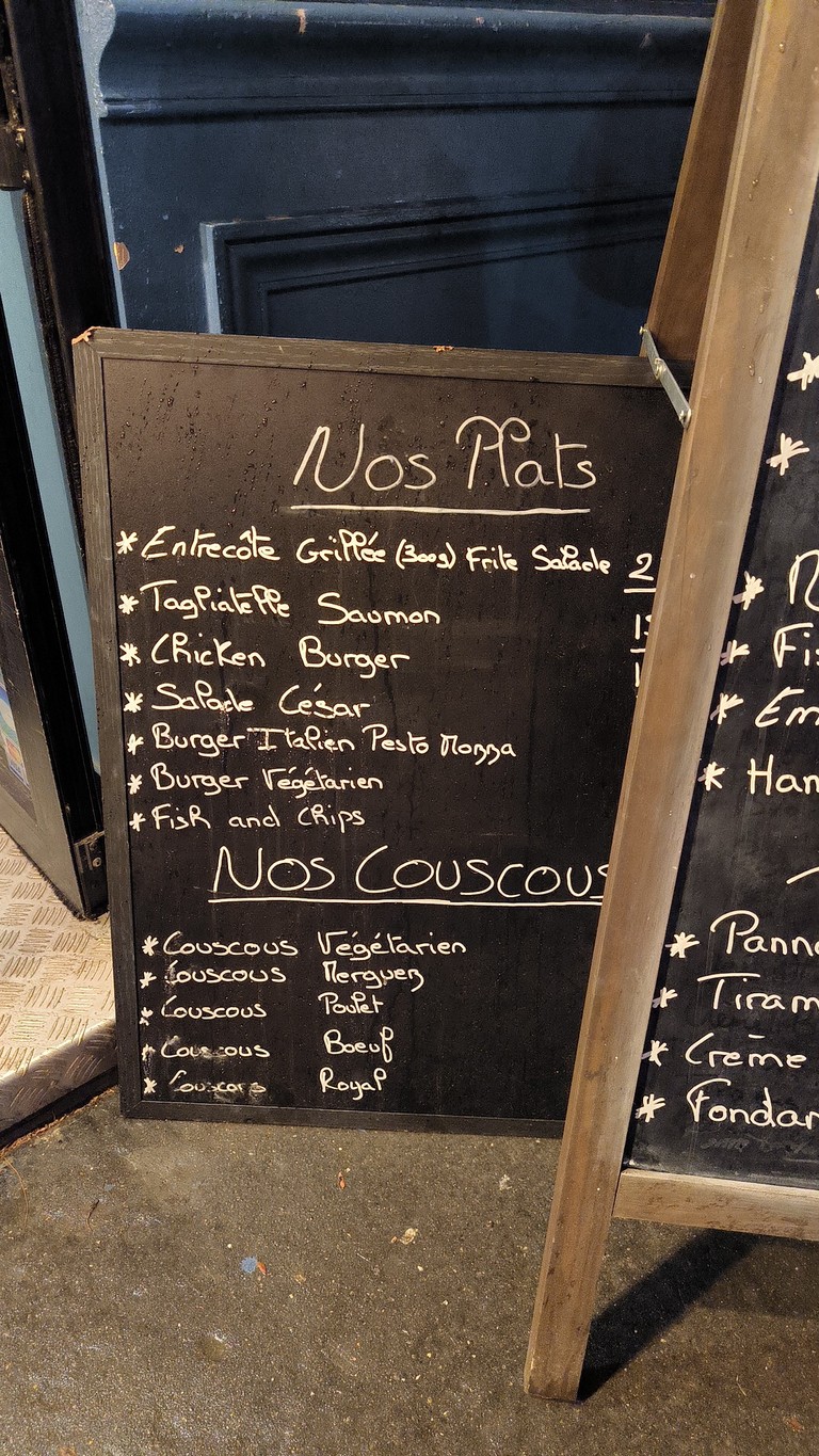 Restaurant les moulins Pantin menu 1