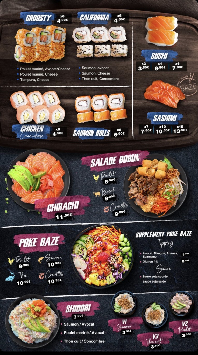Asian Food by Baze Courbevoie menu 1
