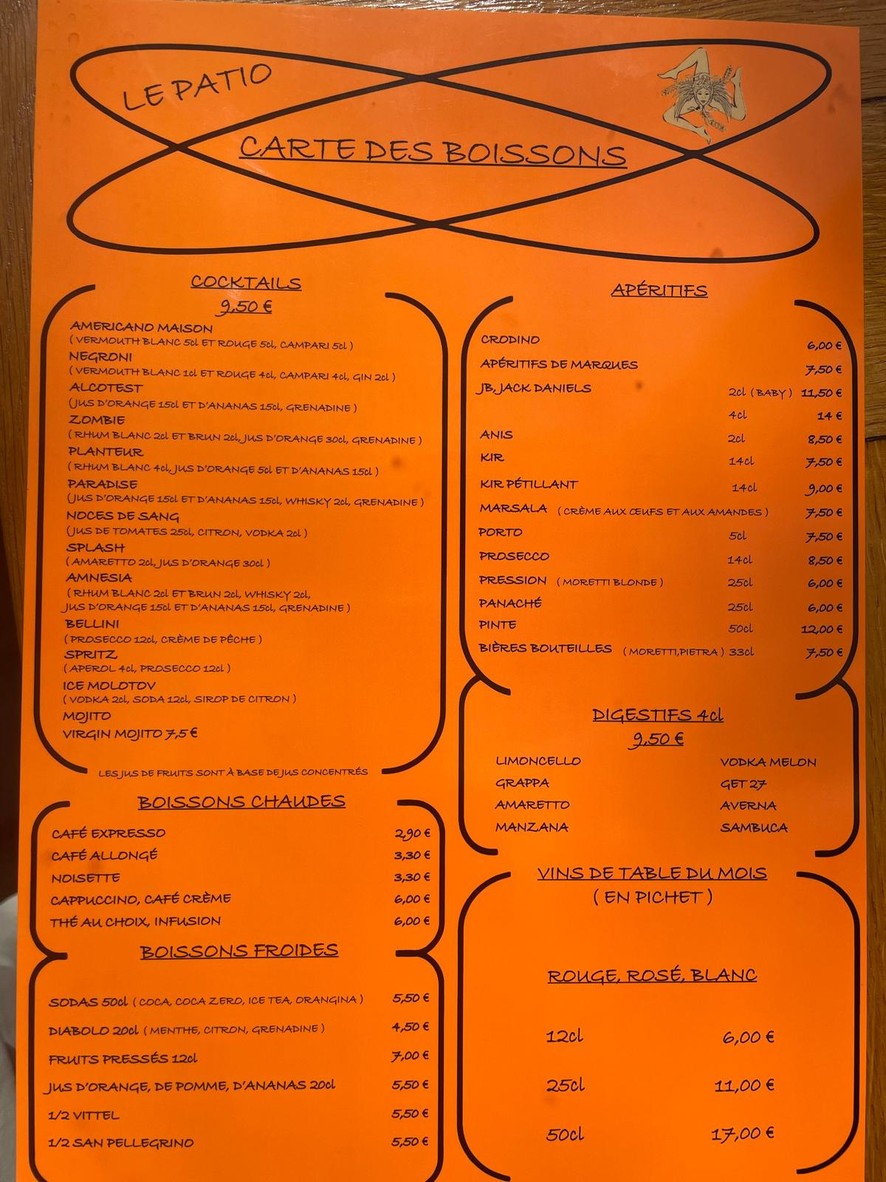 Le Patio menu 3