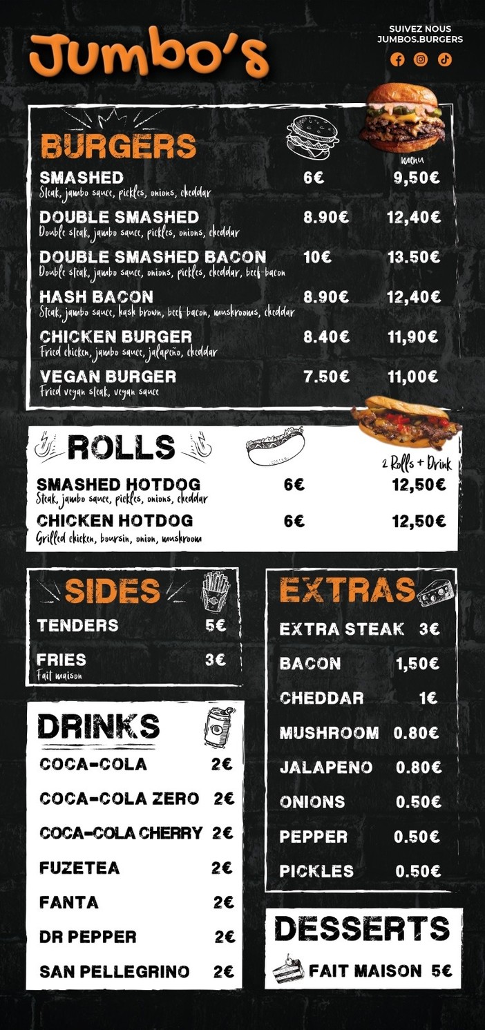 Jumbo's - Smash Burger Paris menu 1