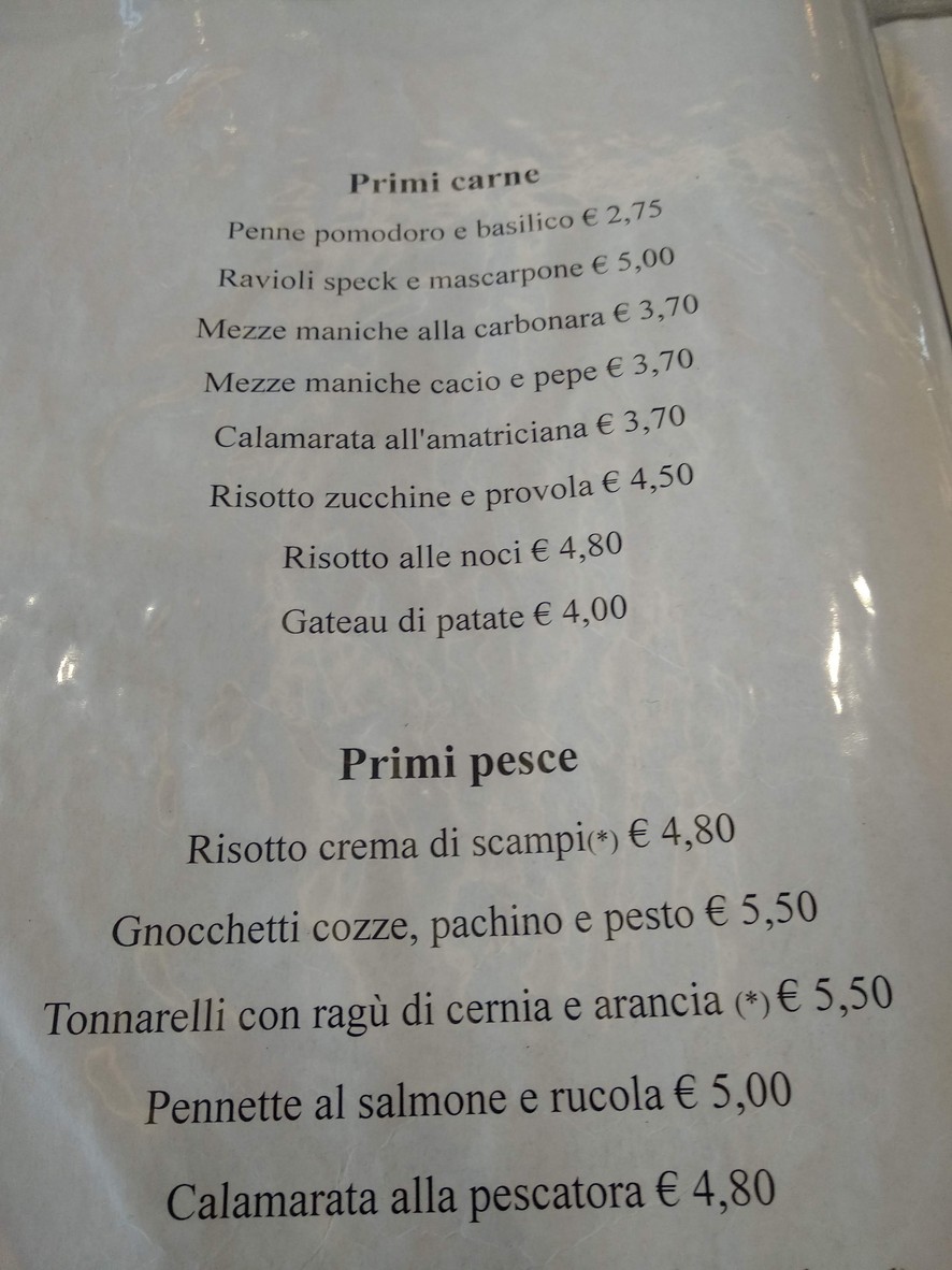 Ristorante La Trincea menu 2