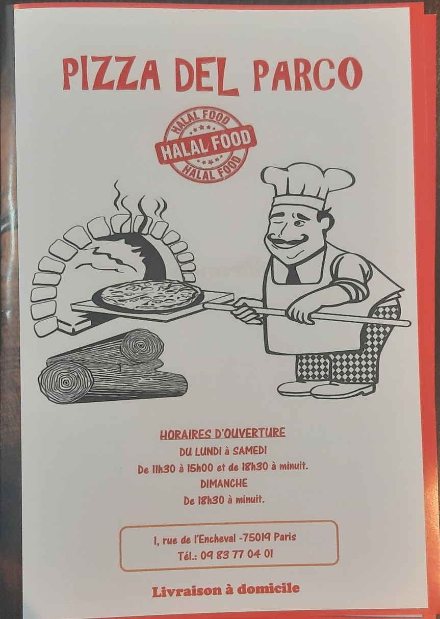 Pizza del parco menu 1
