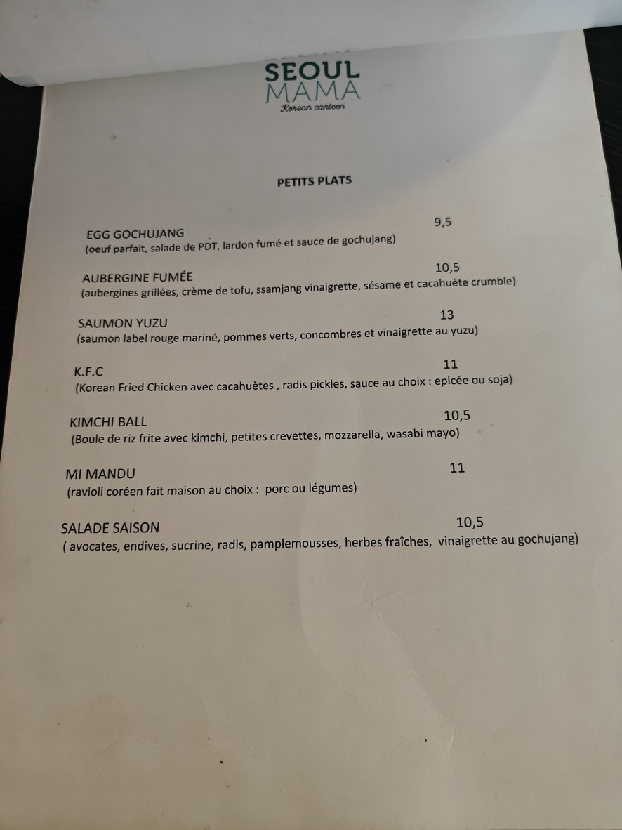 Seoul Mama Luxembourg menu 2