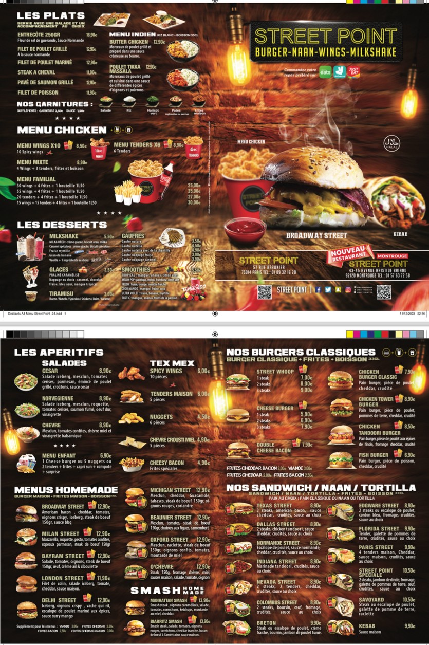 Street Point - Montrouge menu 1